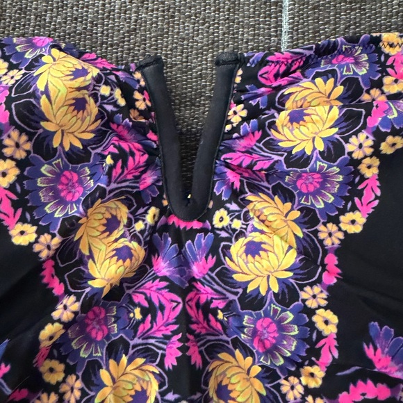 Victoria's Secret Black One-Piece Swimsuit with Yellow & Pink Floral Print - Picture 2 of 5